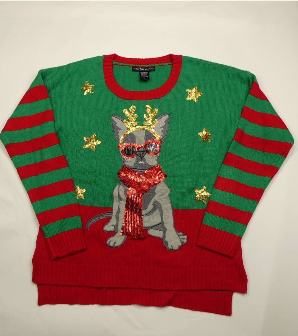 UNITED STATES SWEATER, Christmas Sweater, Christmas Dog, Large